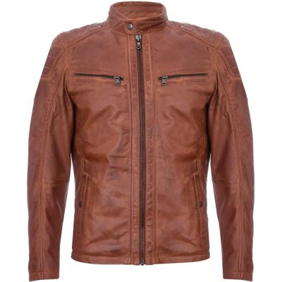 Infinity Leather M Tan Gilet Vintage Biker - Jas Infinity Leather M Tan Gilet Vintage Biker - Jas