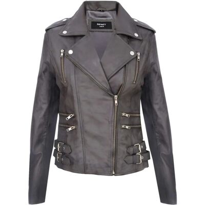 Infinity Leather Vintage Brando Bikerjack - Grijs - M Infinity Leather Vintage Brando Bikerjack - Grijs - M