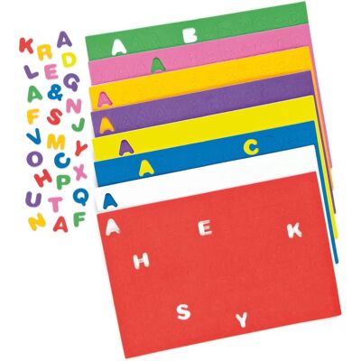 Autocollants en lettres majuscules en mousse - 600 lettres - 8 couleurs - 15mm Autocollants en lettres majuscules en mousse - 600 lettres - 8 couleurs - 15mm