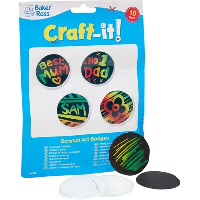 Kratzbild-Buttons - 10 Sgraffito Buttons für Kinder - Badge Kratzbild-Buttons - 10 Sgraffito Buttons für Kinder - Badge