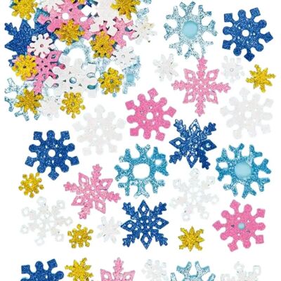 Adesivi Fiocchi di Neve Glitter Baker Ross - 120 pezzi, Colori assortiti - Decorazioni natalizie Adesivi Fiocchi di Neve Glitter Baker Ross - 120 pezzi, Colori assortiti - Decorazioni natalizie