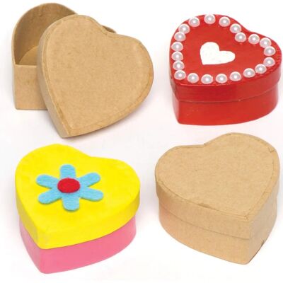 Boîtes en forme de cœur à décorer (Paquet de 8) Artisanat De Saint-Valentin - Blanc/Gris/Jaune/Rouge/Vert Boîtes en forme de cœur à décorer (Paquet de 8) Artisanat De Saint-Valentin - Blanc/Gris/Jaune/Rouge/Vert