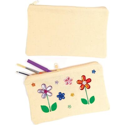 Trousse en Tissu - Pack de 5 avec Design de Couronnement - 21,5cm x 13cm Trousse en Tissu - Pack de 5 avec Design de Couronnement - 21,5cm x 13cm