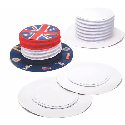 Chapeaux haut de forme en carton pliable - Pack de 4 - Accessoire de fête 32cm Chapeaux haut de forme en carton pliable - Pack de 4 - Accessoire de fête 32cm