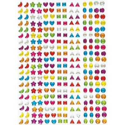 Baker Ross Pierres en cristal autocollantes - 280 couleurs, 7 formes - lune, étoile, cœur, carré, triangle, ovale & cercle - Décoration artisanale Baker Ross Pierres en cristal autocollantes - 280 couleurs, 7 formes - lune, étoile, cœur, carré, triangle, ovale & cercle - Décoration artisanale
