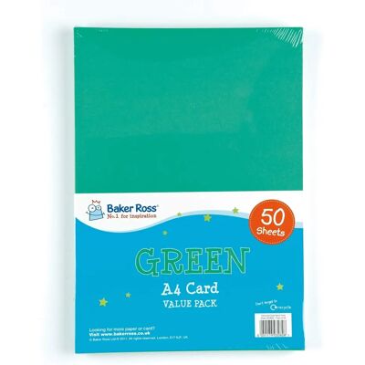 Grönt Kort 50 Ark - A4 Hobbypapper Grönt Kort 50 Ark - A4 Hobbypapper
