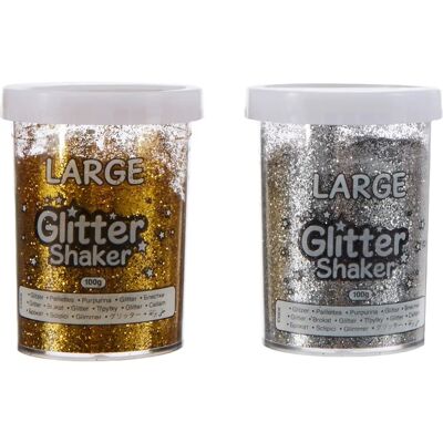 Baker Ross Gold & Silver Große Glitzerstreuer - Blau - Bastelglitter-Sets Baker Ross Gold & Silver Große Glitzerstreuer - Blau - Bastelglitter-Sets