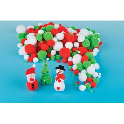 Pack de Pompons de Noël Baker Ross - 210 Couleurs Assorties - Publicité Pack de Pompons de Noël Baker Ross - 210 Couleurs Assorties - Publicité