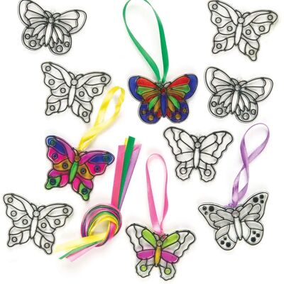 Décoration fenêtre papillon - 12 mini papillons en acrylique avec ruban - Sun Catcher Décoration fenêtre papillon - 12 mini papillons en acrylique avec ruban - Sun Catcher