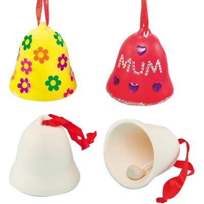 Cloches en céramique Baker Ross - Décoration de Noël - 54mm Cloches en céramique Baker Ross - Décoration de Noël - 54mm