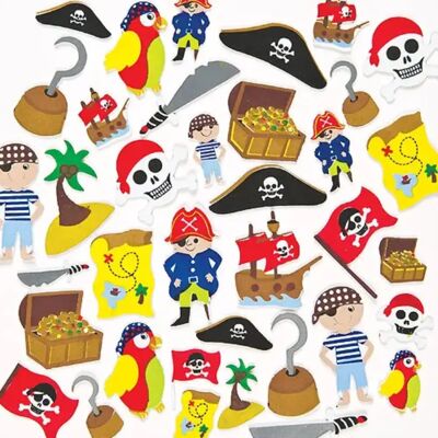 Autocollants en Mousse Pirate Baker Ross - 96 pièces - Designs Variés - 30-65mm - Rouge Autocollants en Mousse Pirate Baker Ross - 96 pièces - Designs Variés - 30-65mm - Rouge