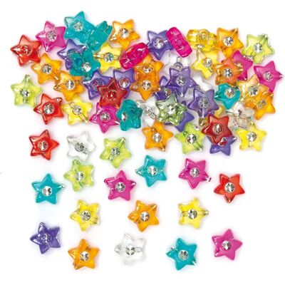 Perles Étoile avec Strass - 300 Perles en Plastique - 8mm Perles Étoile avec Strass - 300 Perles en Plastique - 8mm