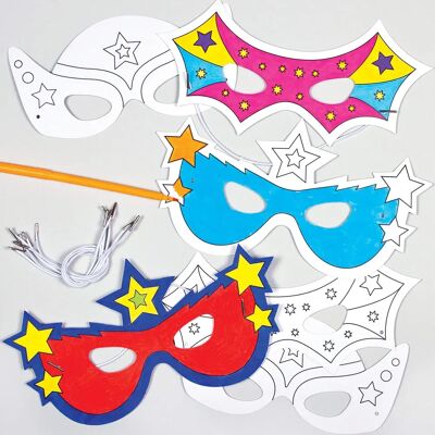 Masques de Super-héros Baker Ross - 6 Cartes à Colorier - 25cm Masques de Super-héros Baker Ross - 6 Cartes à Colorier - 25cm