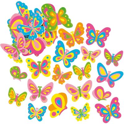 Autocollants en mousse de papillon Baker Ross - 102 motifs colorés Autocollants en mousse de papillon Baker Ross - 102 motifs colorés