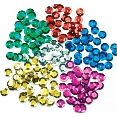 Sequins Colorés Baker Ross - 90g, 6 Couleurs, 10mm Sequins Colorés Baker Ross - 90g, 6 Couleurs, 10mm