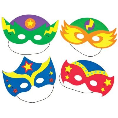 Kits de Masques de Héros en Mousse - 4 pièces pour enfants - 23-25cm Kits de Masques de Héros en Mousse - 4 pièces pour enfants - 23-25cm