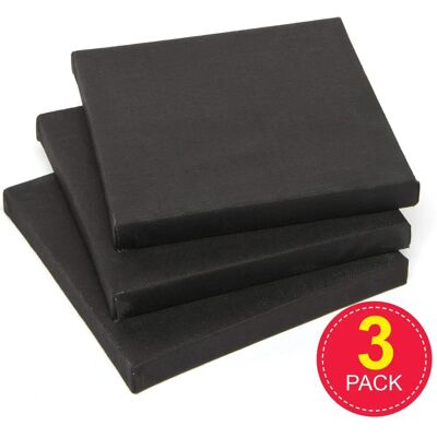 Set di tele d'arte - 3 tele nere 15cm x 15cm Set di tele d'arte - 3 tele nere 15cm x 15cm
