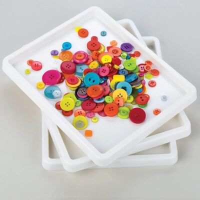 Weiße Kunststoff Bastel-Tabletts - 3er Pack - 25cm x 20cm Weiße Kunststoff Bastel-Tabletts - 3er Pack - 25cm x 20cm