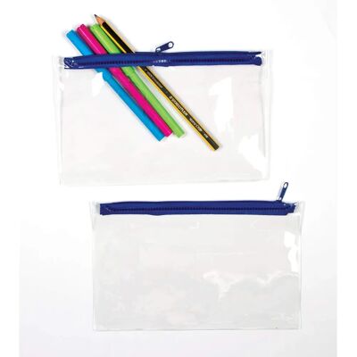 Trousses Transparentes - Pack de 10 - 20cm x 12cm Trousses Transparentes - Pack de 10 - 20cm x 12cm