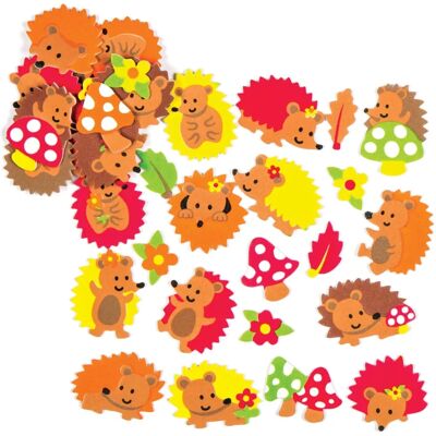 Craft Hedgehog Stickers - Woodland Foam Stickers - 120 pcs Craft Hedgehog Stickers - Woodland Foam Stickers - 120 pcs