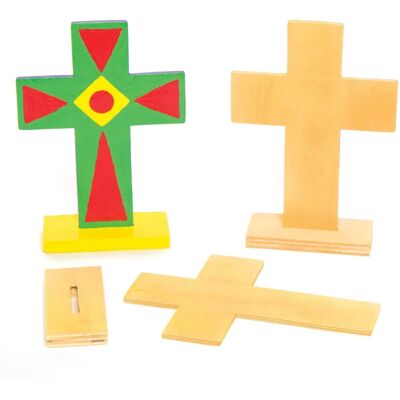 Croix en Bois de John's - 4 Décorations Debout - 15cm - Kit de Création Faith Croix en Bois de John's - 4 Décorations Debout - 15cm - Kit de Création Faith
