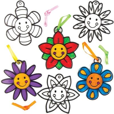 Attrape-soleil fleurs marron - 8 décorations pour enfants - 8cm Attrape-soleil fleurs marron - 8 décorations pour enfants - 8cm