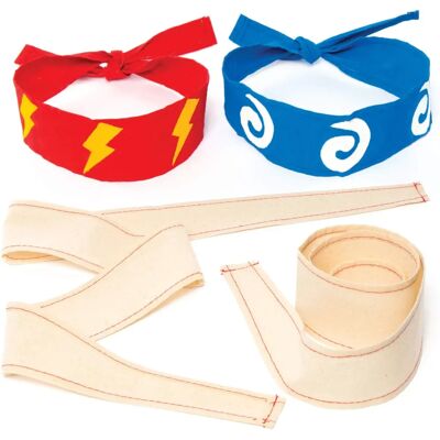 Baker Ross AC898 Bandeaux en Tissu de Coton - Pack de 5 - Personnalise et Décore pour Enfants Baker Ross AC898 Bandeaux en Tissu de Coton - Pack de 5 - Personnalise et Décore pour Enfants