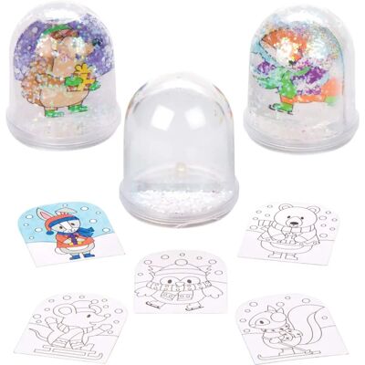 Hantverks snögubbar - 4-pack vinterskog att färglägga Hantverks snögubbar - 4-pack vinterskog att färglägga