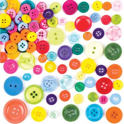 Boutons de Craft - 600g d'Accessoires de Bricolage Multicolores Boutons de Craft - 600g d'Accessoires de Bricolage Multicolores