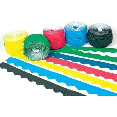 Baker Ross Bordures colorées en carton ondulé - Pack de 6 - Décoration de classe Baker Ross Bordures colorées en carton ondulé - Pack de 6 - Décoration de classe