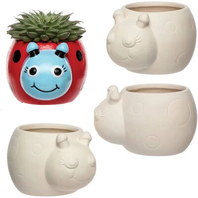 Pots de Fleurs Coccinelles en Céramique - 4 Pièces - 10 x 7 x 6 cm Pots de Fleurs Coccinelles en Céramique - 4 Pièces - 10 x 7 x 6 cm