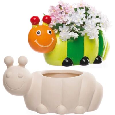 Pots de fleurs chenilles en céramique - Boîte de 2 Pots de fleurs chenilles en céramique - Boîte de 2