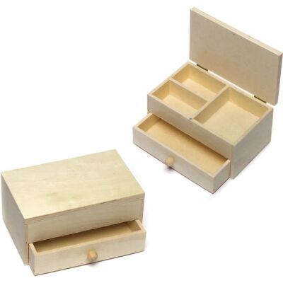 Boîtes à Bijoux en Bois - 2 Boîtes à Créer avec Tiroir - Vert Boîtes à Bijoux en Bois - 2 Boîtes à Créer avec Tiroir - Vert