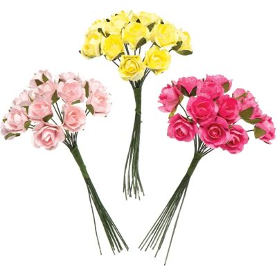 Mini roses en papier - 30 pièces - 3 couleurs - 1cm - Argent Mini roses en papier - 30 pièces - 3 couleurs - 1cm - Argent