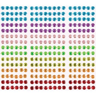 Gemas autoadhesivas arcoíris - 120 piezas - 7 colores - 10mm - Adornos manualidades Gemas autoadhesivas arcoíris - 120 piezas - 7 colores - 10mm - Adornos manualidades