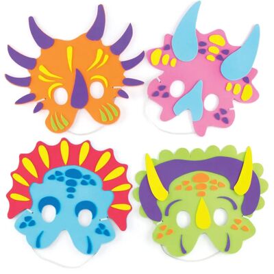 Baker Ross Dinosaur Mask Kit - 4 Skum Masker för Barn Baker Ross Dinosaur Mask Kit - 4 Skum Masker för Barn