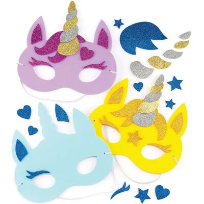 Baker Ross Kinder Einhorn Masken-Set - 4 Designs - 18,5cm Baker Ross Kinder Einhorn Masken-Set - 4 Designs - 18,5cm