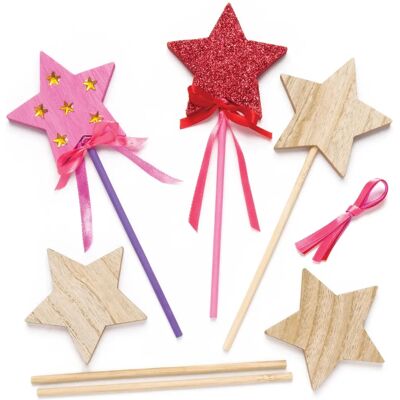 Baguettes magiques en bois - 6 kits pour décorer - 20cm - Baguette magique Baguettes magiques en bois - 6 kits pour décorer - 20cm - Baguette magique