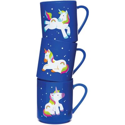 Mugs Licorne - Lot de 4 en plastique arc-en-ciel Mugs Licorne - Lot de 4 en plastique arc-en-ciel