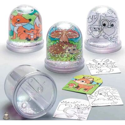 Baker Ross Schneekugel-Bastelsets - 4 Waldtiere - 5cm Baker Ross Schneekugel-Bastelsets - 4 Waldtiere - 5cm
