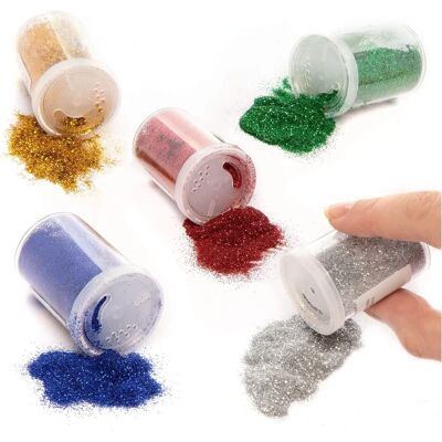Baker Ross Glitter Shakers - Szett 5 Színben - Kézműves Kellékek - 15 g minden Baker Ross Glitter Shakers - Szett 5 Színben - Kézműves Kellékek - 15 g minden
