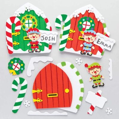Kits de portes de lutins de Noël - 4 kits créatifs Kits de portes de lutins de Noël - 4 kits créatifs