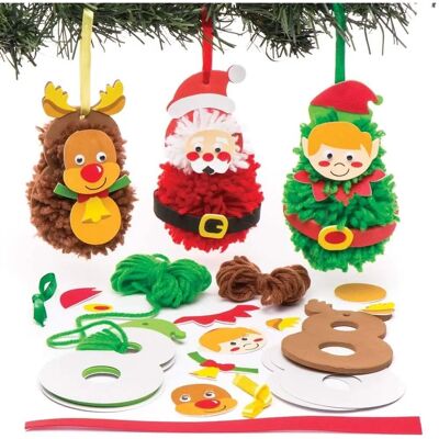 Baker Ross AR752 Pompom Juldekorationer - Festliga Ornament Baker Ross AR752 Pompom Juldekorationer - Festliga Ornament
