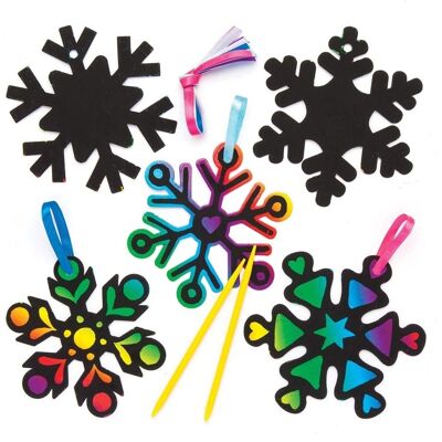 Baker Ross regnbågs snöflingor att skrapa - 10-pack Baker Ross regnbågs snöflingor att skrapa - 10-pack
