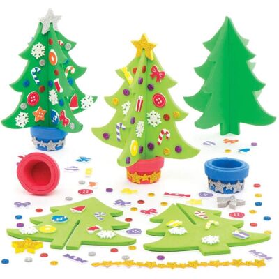 Kit Alberi di Natale in Schiuma - Pack da 4, 18cm Kit Alberi di Natale in Schiuma - Pack da 4, 18cm