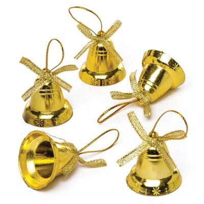 Cloches dorées Baker Ross - Lot de 20 - Décorations de Noël Cloches dorées Baker Ross - Lot de 20 - Décorations de Noël