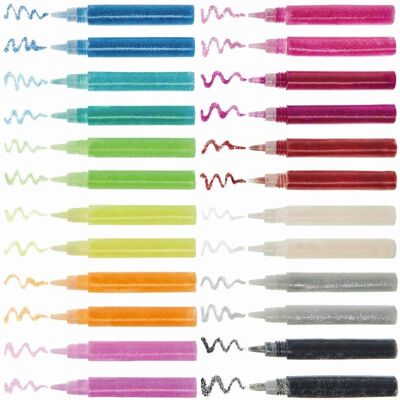 Długopisy z klejem brokatowym Baker Ross - 24 kolory - 10 ml - Akcesoria do rękodzieła Długopisy z klejem brokatowym Baker Ross - 24 kolory - 10 ml - Akcesoria do rękodzieła
