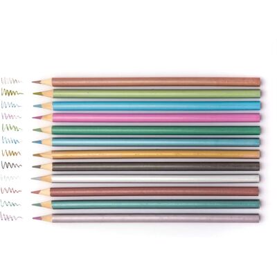 Crayons de couleurs métallisés Baker Ross - 12 couleurs - Publicité Crayons de couleurs métallisés Baker Ross - 12 couleurs - Publicité