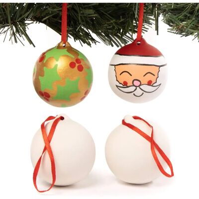 Baker Ross Boules en céramique - Rose, 55mm, Lot de 4 - Décoration de Noël Baker Ross Boules en céramique - Rose, 55mm, Lot de 4 - Décoration de Noël