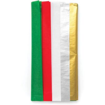 Papier de soie festif de Noël - 20 feuilles multicolores Papier de soie festif de Noël - 20 feuilles multicolores